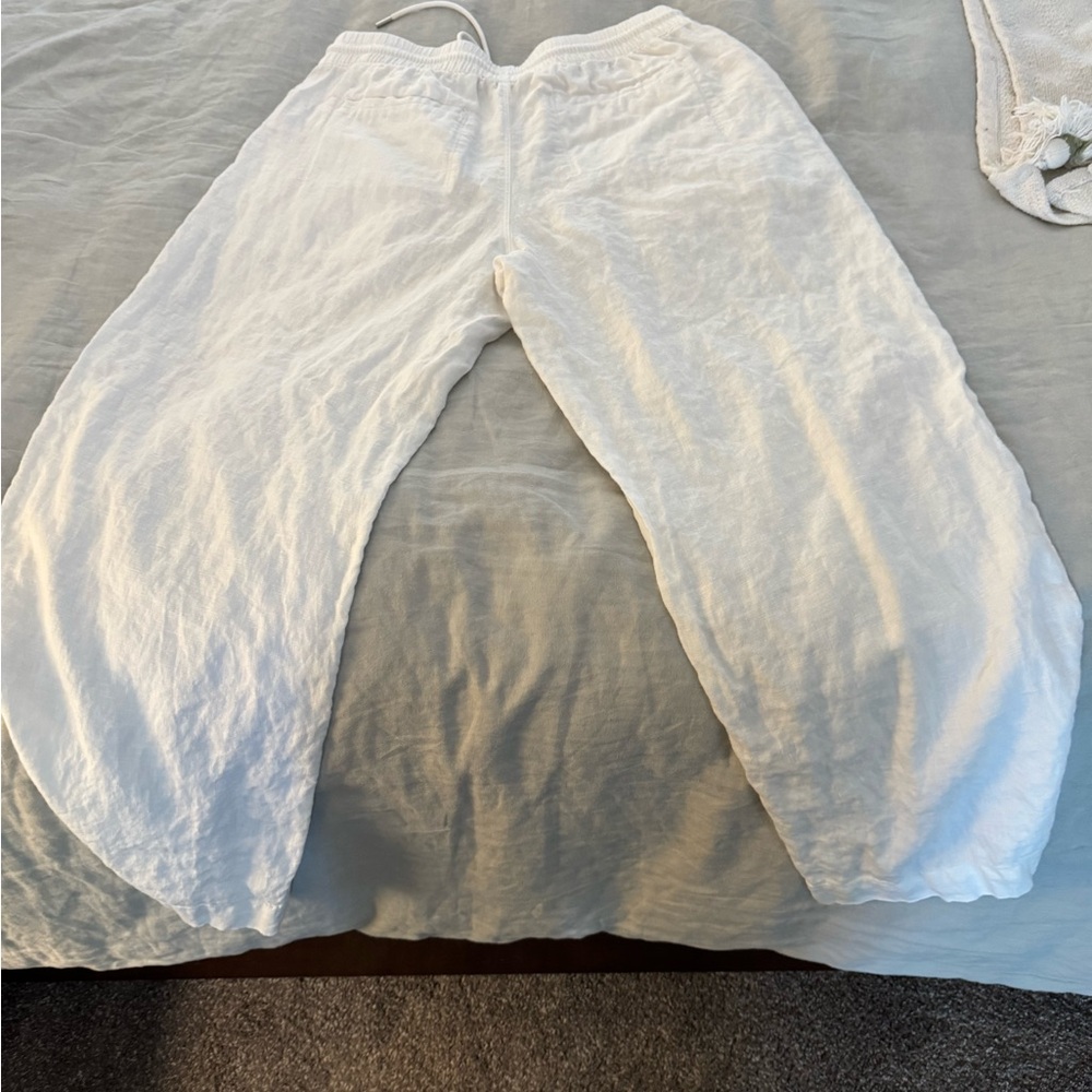 Athleta linen white pants